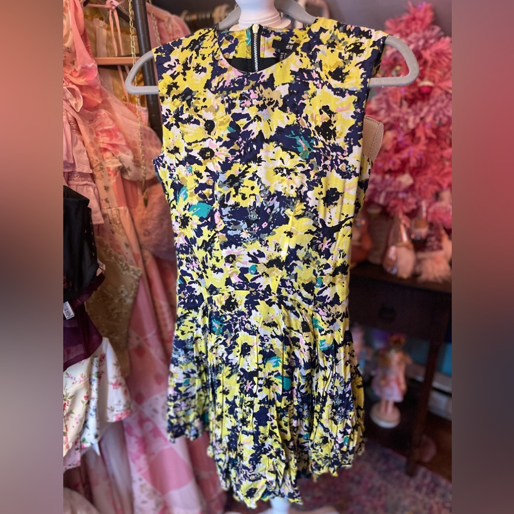 Floral mini dress with zipper back sun dress